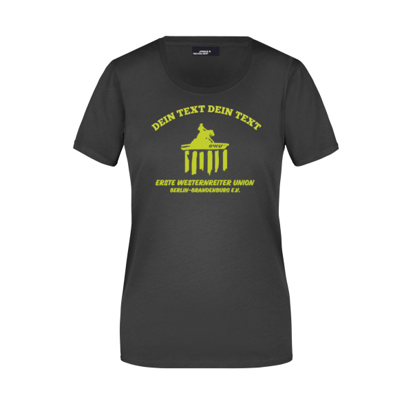 Basic T-Shirt Lady Rundhals mit Brustdruck Miniaturansicht